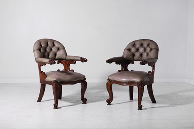 Lot 500 - A pair of William IV mahogany armchairs in the manner of Gillows