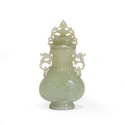 Lot 57 - A Chinese jade-type vase and cover