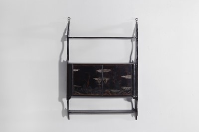 Lot 200 - A lacquered wooden hanging cabinet
