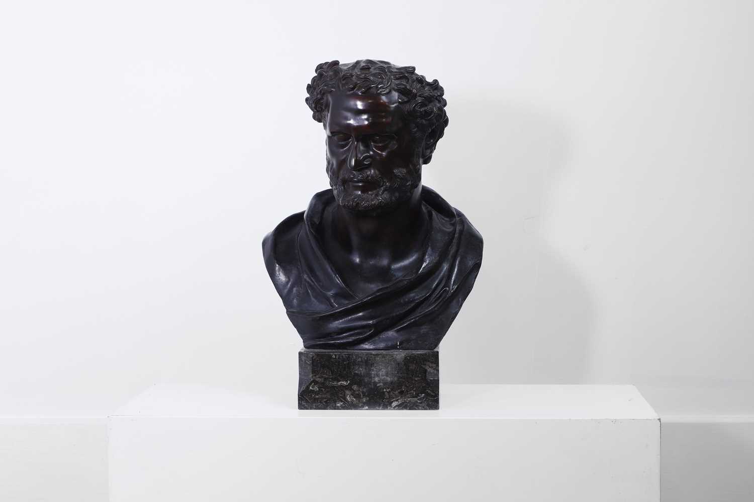 Lot 530 - A bronze bust of Heraclitus