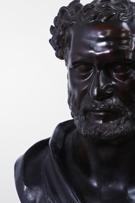 Lot 530 - A bronze bust of Heraclitus
