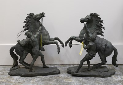 Lot 256 - A pair of bronze figures of the Marley horses