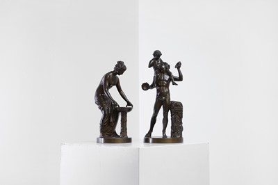 Lot 488 - Two grand tour bronze figural groups