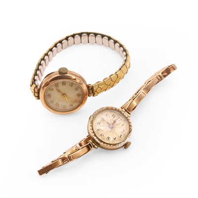 Lot 380 - Two 9ct gold ladies' mechanical bracelet watches