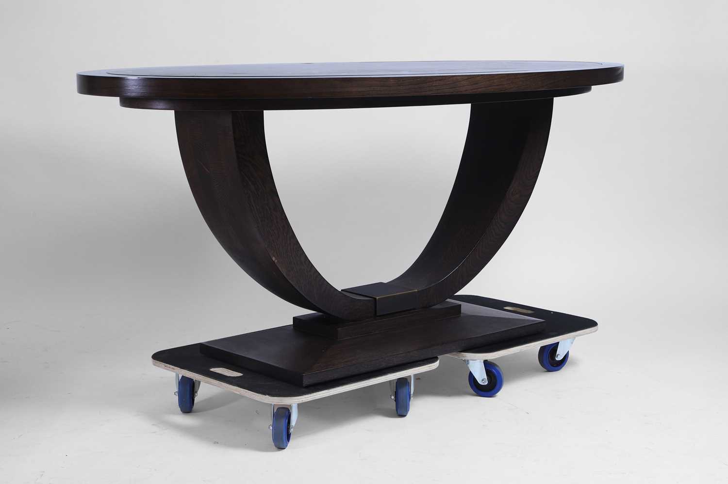 Lot 523 - A contemporary ‘Art Deco’ style oak centre table