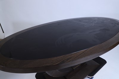 Lot 523 - A contemporary ‘Art Deco’ style oak centre table