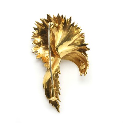 Lot 65 - An 18ct gold ruby abstract spray brooch, c.1960s