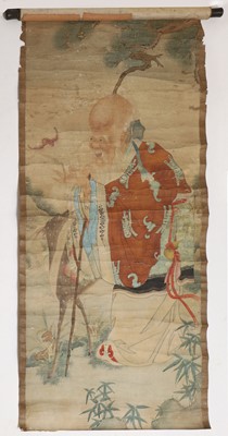 Lot 202 - A Chinese scroll of Shoulao