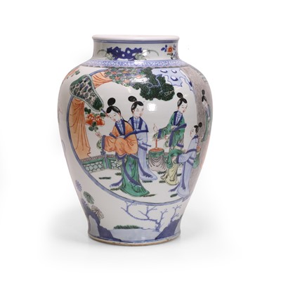 Lot 262 - A Chinese famille verte porcelain vase in Kangxi style