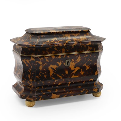Lot 309 - A Regency tortoiseshell tea caddy