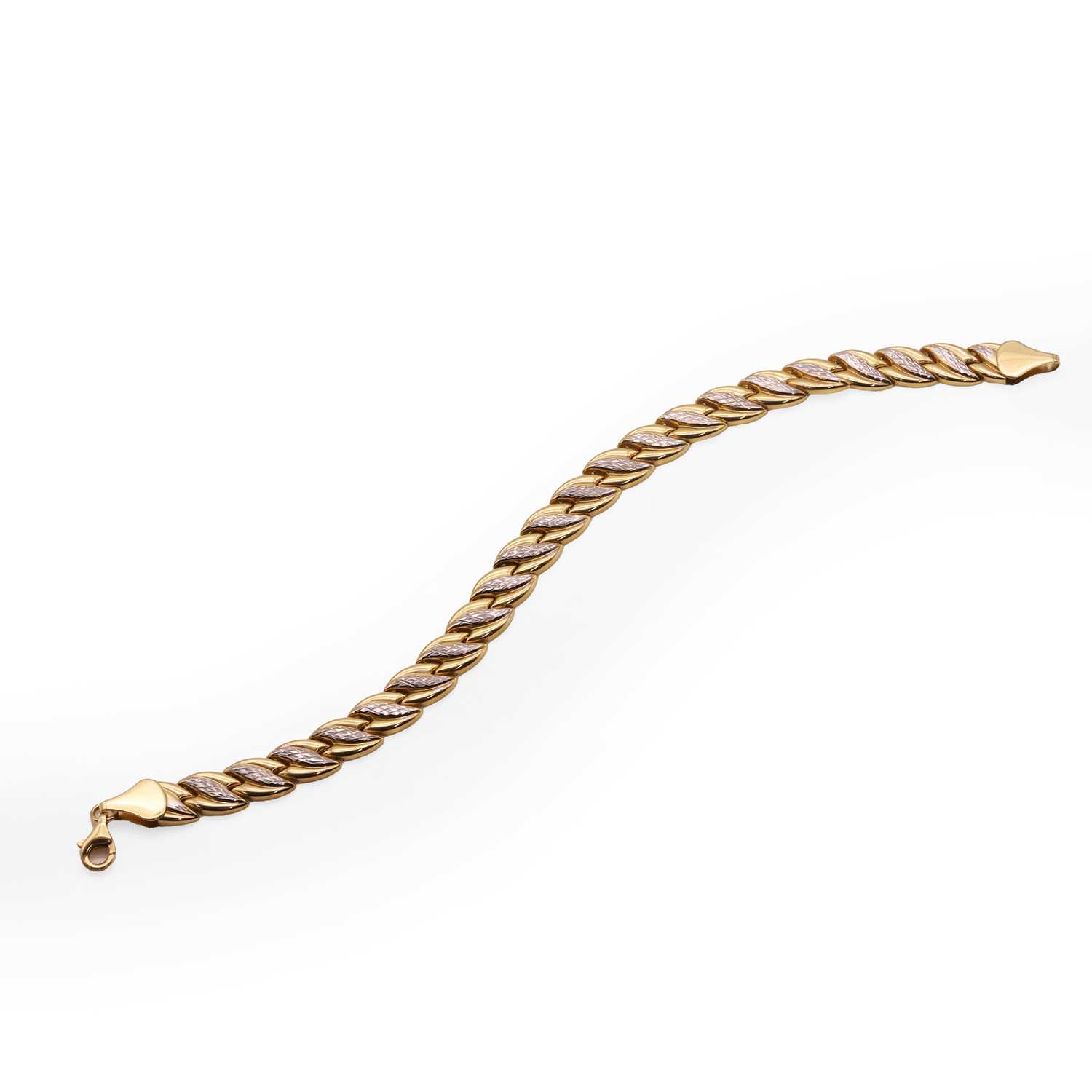 Lot 92 - A 9ct two colour gold link bracelet