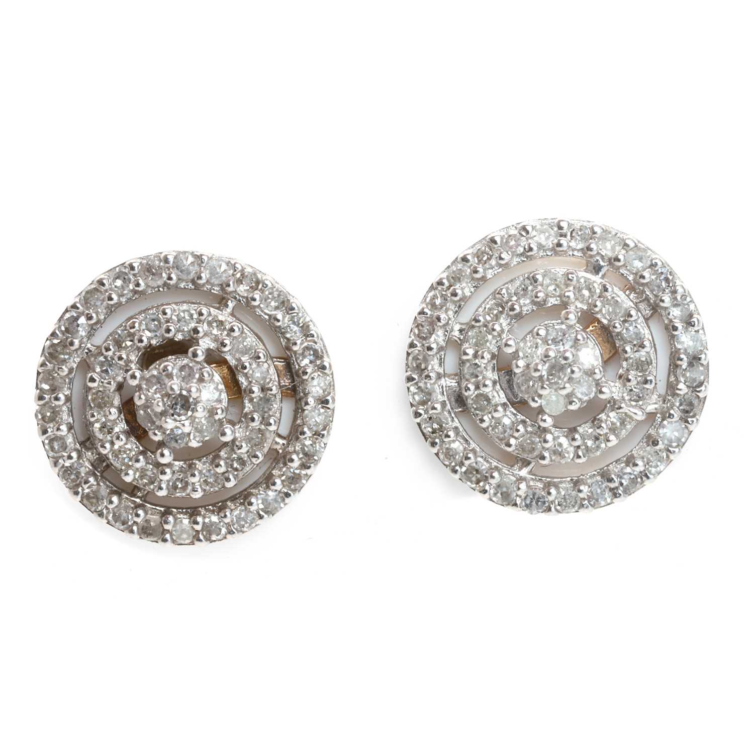 Lot 70 - A pair of 9ct gold diamond cluster stud earrings