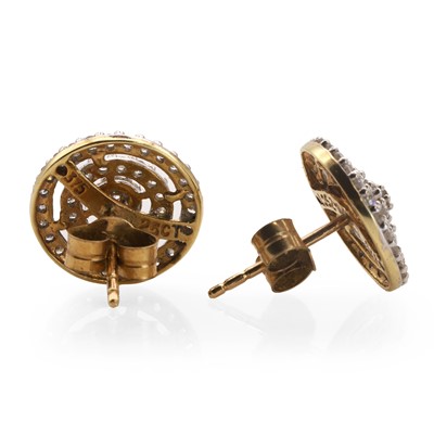 Lot 70 - A pair of 9ct gold diamond cluster stud earrings