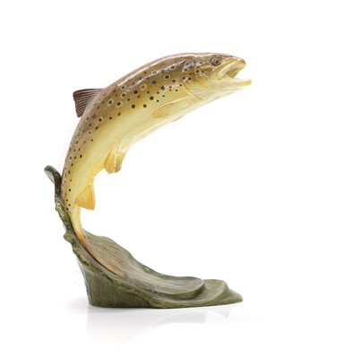 Lot 309 - A painted resin trout ornament