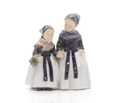 Lot 107 - A Royal Copenhagen figure of two children