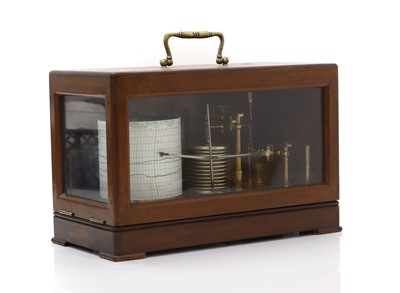 Lot 206 - A mahogany and glazed barograph