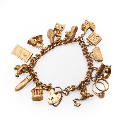 Lot 316 - A 9ct gold charm bracelet