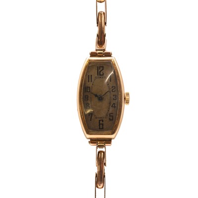 Lot 367 - A gold mechanical bracelet watch