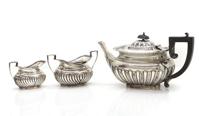 Lot 12 - A three part silver tea service