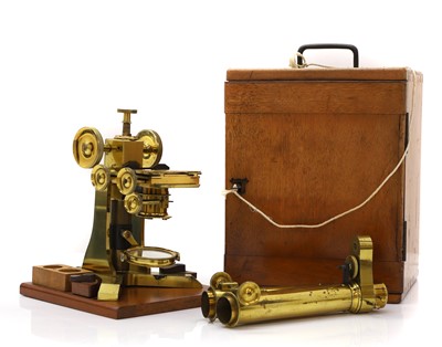 Lot 311 - J Swift, a lacquered brass binocular microscope