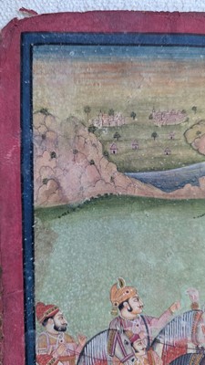 Lot 190 - An Indian painting of a royal hunting scene