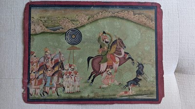 Lot 190 - An Indian painting of a royal hunting scene