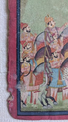 Lot 190 - An Indian painting of a royal hunting scene