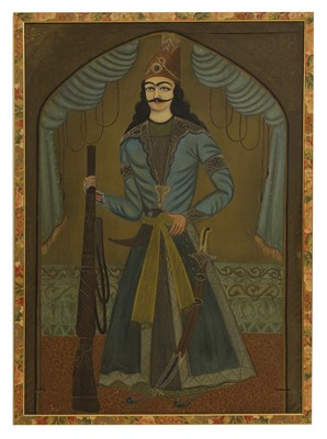 Lot 228 - A Qajar portrait of a prince