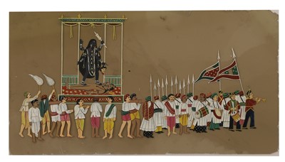 Lot A large lndian painting on mica