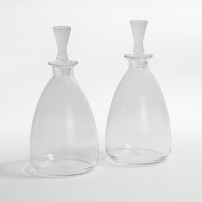 Lot 116 - A pair of Lalique 'Barsac' pattern glass decanters