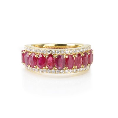 Lot 205 - An 18ct gold ruby and diamond ring