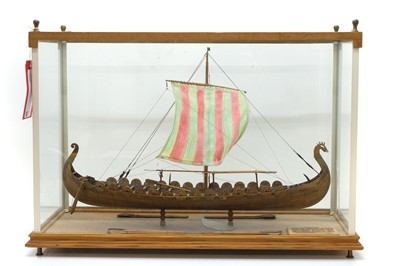 Lot 323 - A handbuilt model of a viking boat 'Skuldelev'