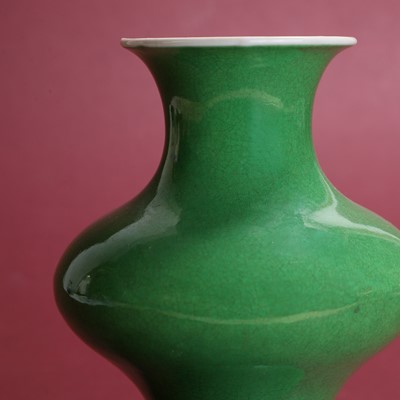 Lot 61 - A Chinese green-glazed vase