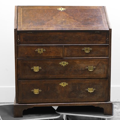 Lot 504 - A George III burr wood and feather banded bureau