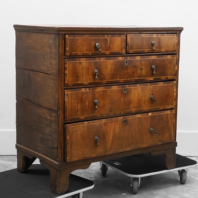 Lot 501 - An oak and walnut chest of drawers