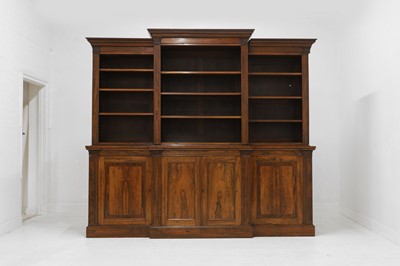 Lot 254 - A William IV rosewood breakfront bookcase