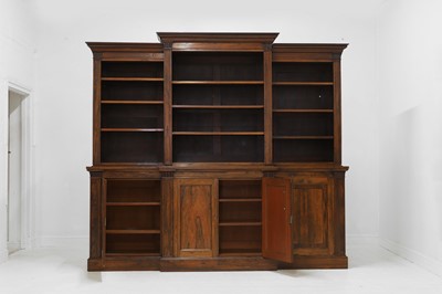 Lot 254 - A William IV rosewood breakfront bookcase