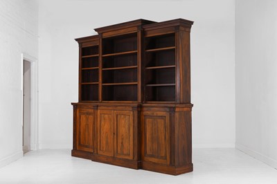 Lot 254 - A William IV rosewood breakfront bookcase