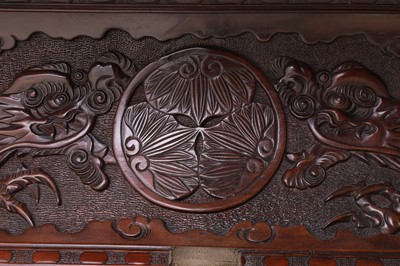 Lot A large export carved hardwood double bed