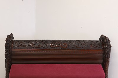 Lot A large export carved hardwood double bed