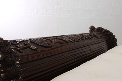 Lot A large export carved hardwood double bed