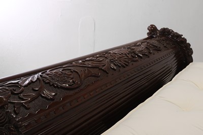 Lot A large export carved hardwood double bed