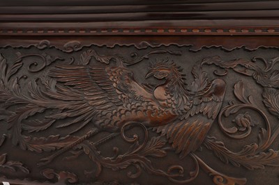 Lot A large export carved hardwood double bed