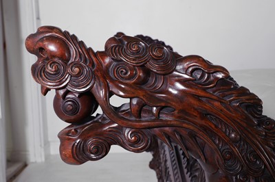 Lot A large export carved hardwood double bed