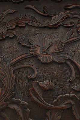 Lot A large export carved hardwood double bed