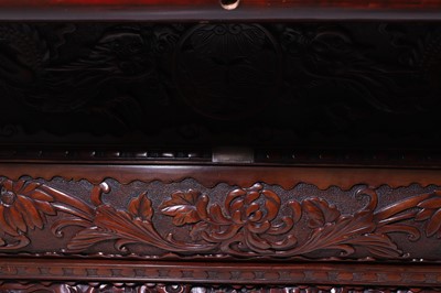 Lot A large export carved hardwood double bed