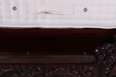 Lot A large export carved hardwood double bed