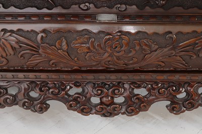 Lot A large export carved hardwood double bed