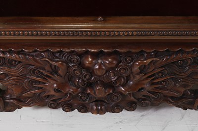 Lot A large export carved hardwood double bed