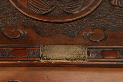 Lot A large export carved hardwood double bed